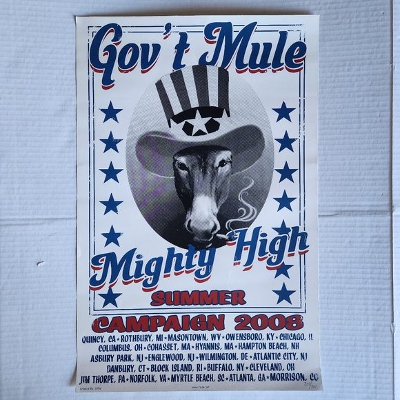 2006 Gov't Mule Mighty High Summer Campaign Poster R. Biffle Limited Ed - Picture 4 of 6